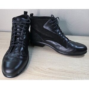Naot Black Leather Lace Up Ankle Boots Size 40 Women Comfort Boots